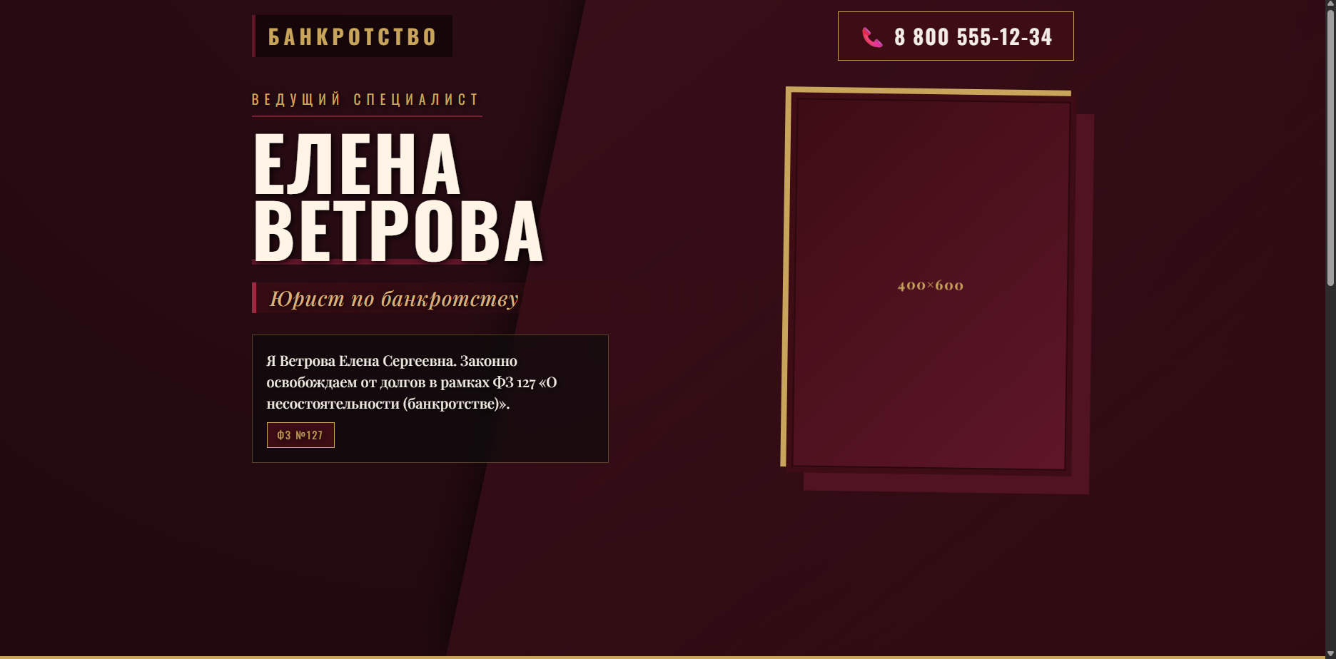 Шаблон «Елена Ветрова»